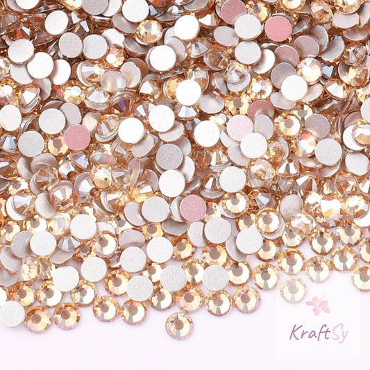 Crystal Gold Shadow Bottom Flatback Glass Starter Kit