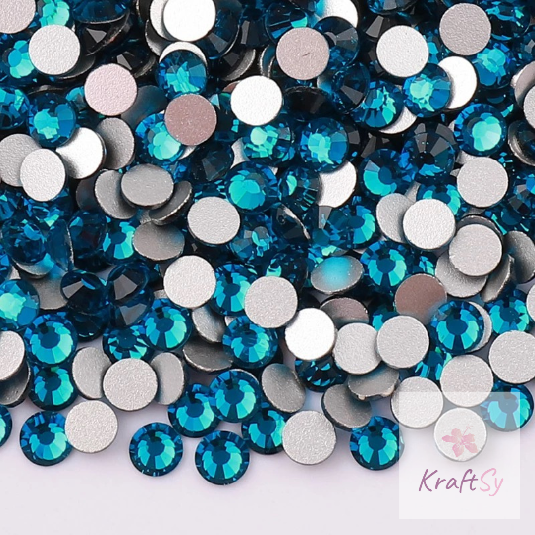 Blue Zircon Flatback Glass Rhinestone