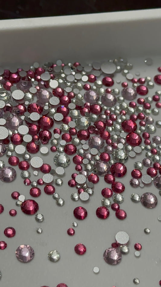 Lovey-Dovey Mix Glass Rhinestone