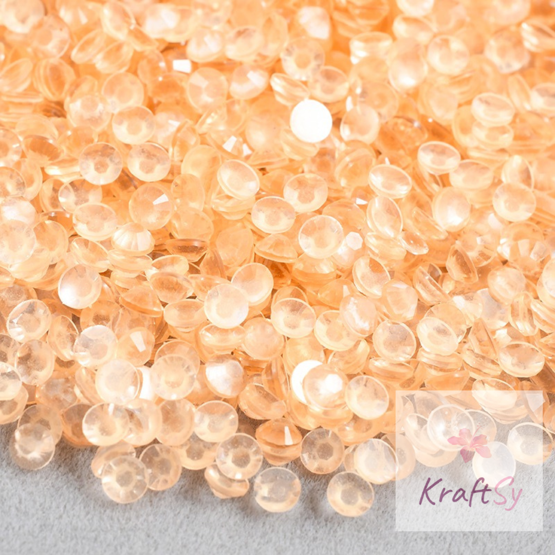 Peach Glow in the Dark Flatback Resin Rhinestone in Bulk