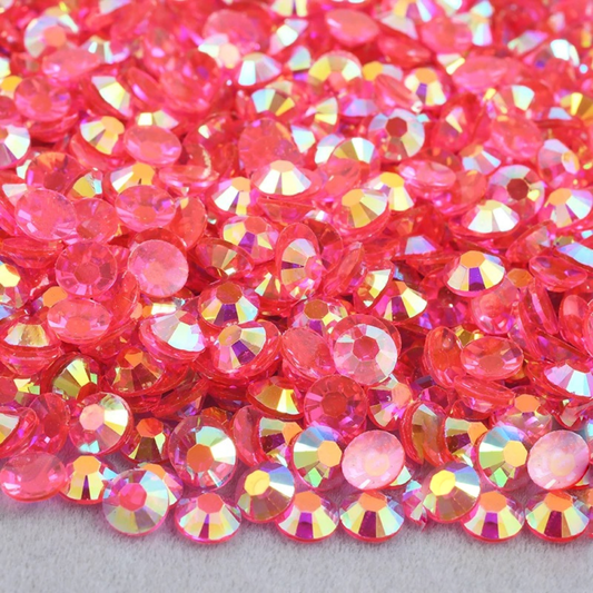 Transparent Dark Rose AB Non-Hotfix Resin Rhinestone – product image 1