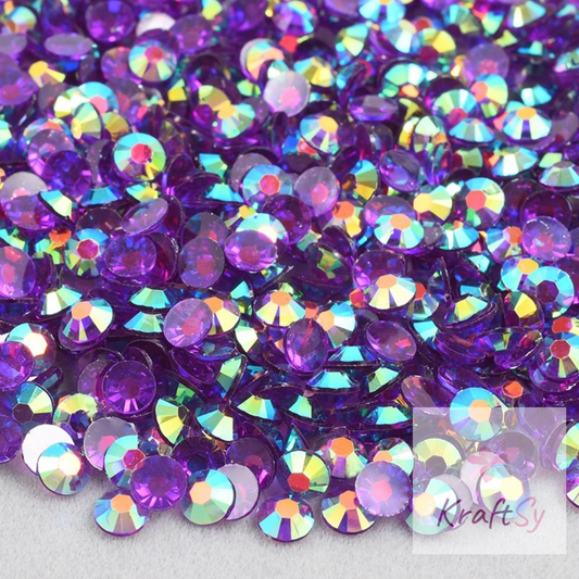 Transparent Amethyst AB Non-Hotfix Resin Rhinestone