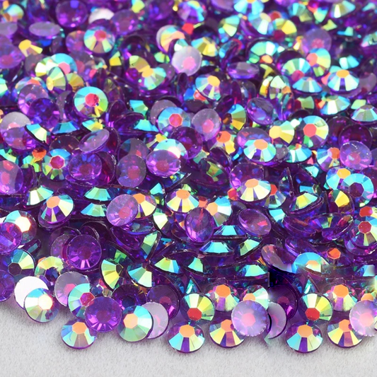 Transparent Amethyst AB Non-Hotfix Resin Rhinestone – product image 1