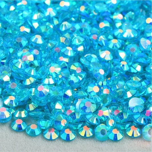 Transparent Blue Zircon AB Non-Hotfix Resin Rhinestone – product image 1