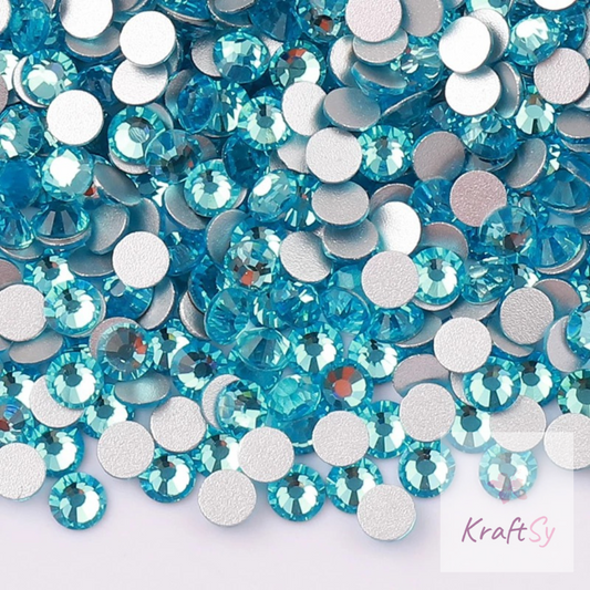 Aquamarine Flatback Glass Rhinestone