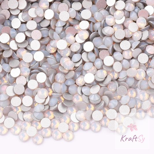 White Opal Flatback Glass Rhinestones