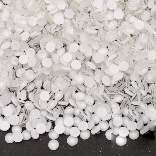 Neon White Flatback Glass Non-Hotfix Rhinestone – product image 1