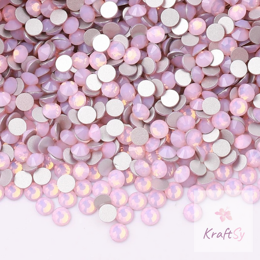 Pink Opal Flatback Glass Rhinestones