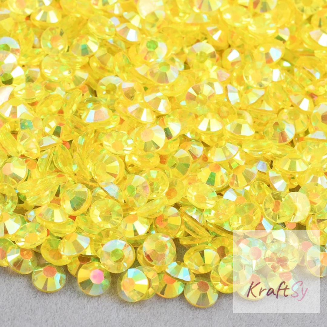 Transparent Citrine AB Non-Hotfix Resin Rhinestone