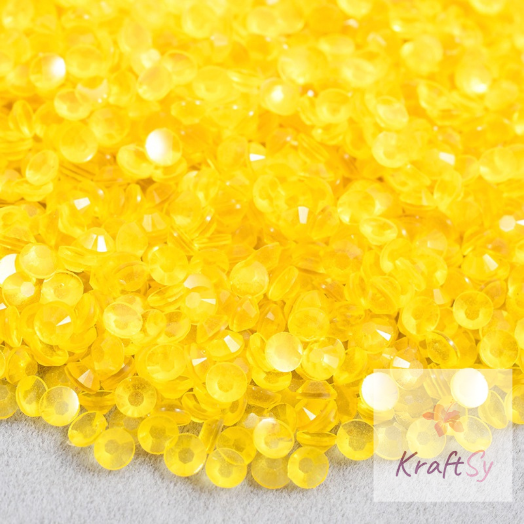 Citrine Glow in the Dark Flatback Resin Rhinestone in Bulk