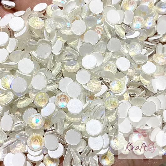 Luminous White AB Flatback Glass Rhinestone