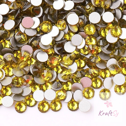 Olivine Flatback Glass Rhinestone