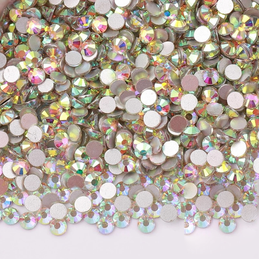 Crystal AB Silver Bottom Flatback Glass Rhinestone – product image 1