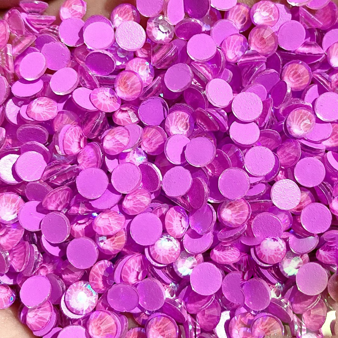 Purple Rhinestone Glass Luminous Purple AB Flatback Glass Rhinestone