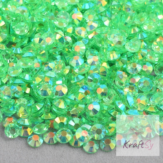Transparent Peridot AB Non-Hotfix Resin Rhinestone