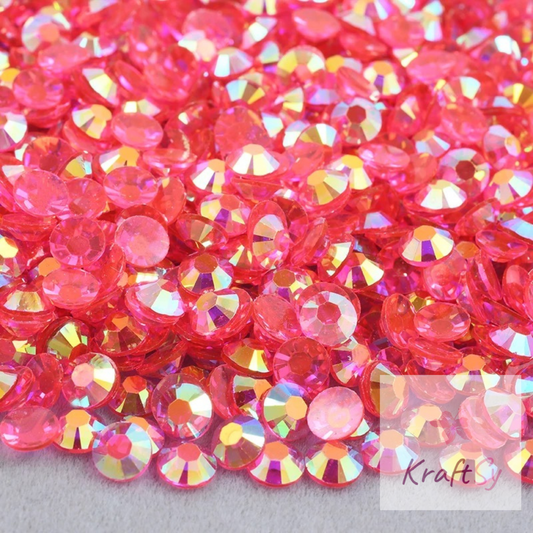 Transparent Lt. Rose AB Non-Hotfix Resin Rhinestone