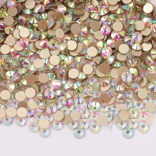 Crystal AB Gold Bottom Flatback Glass Rhinestone – product image 1