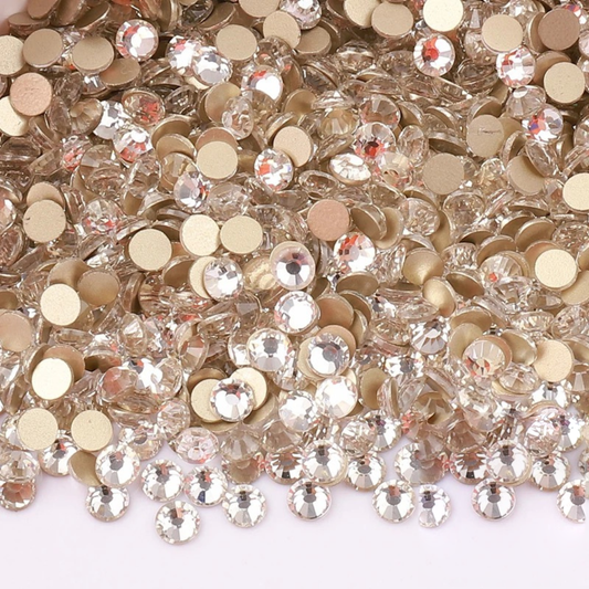 Crystal Clear Gold Bottom Flatback Glass Rhinestone – product image 1