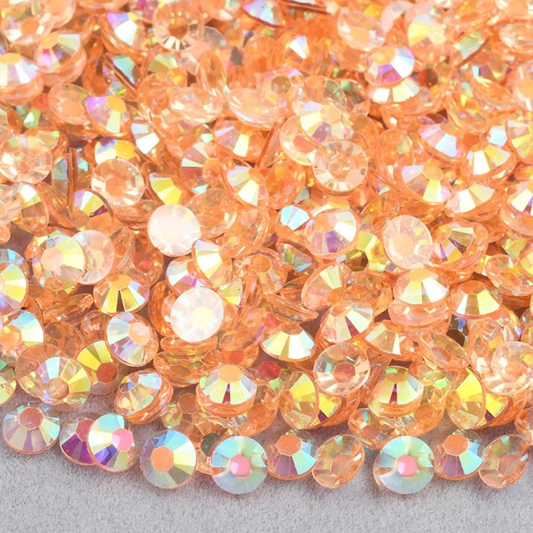 Transparent Light Peach AB Non-Hotfix Resin Rhinestone – product image 1
