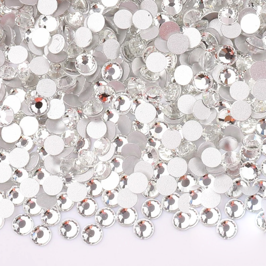 Crystal Clear Silver Bottom Flatback Glass Rhinestone – product image 1